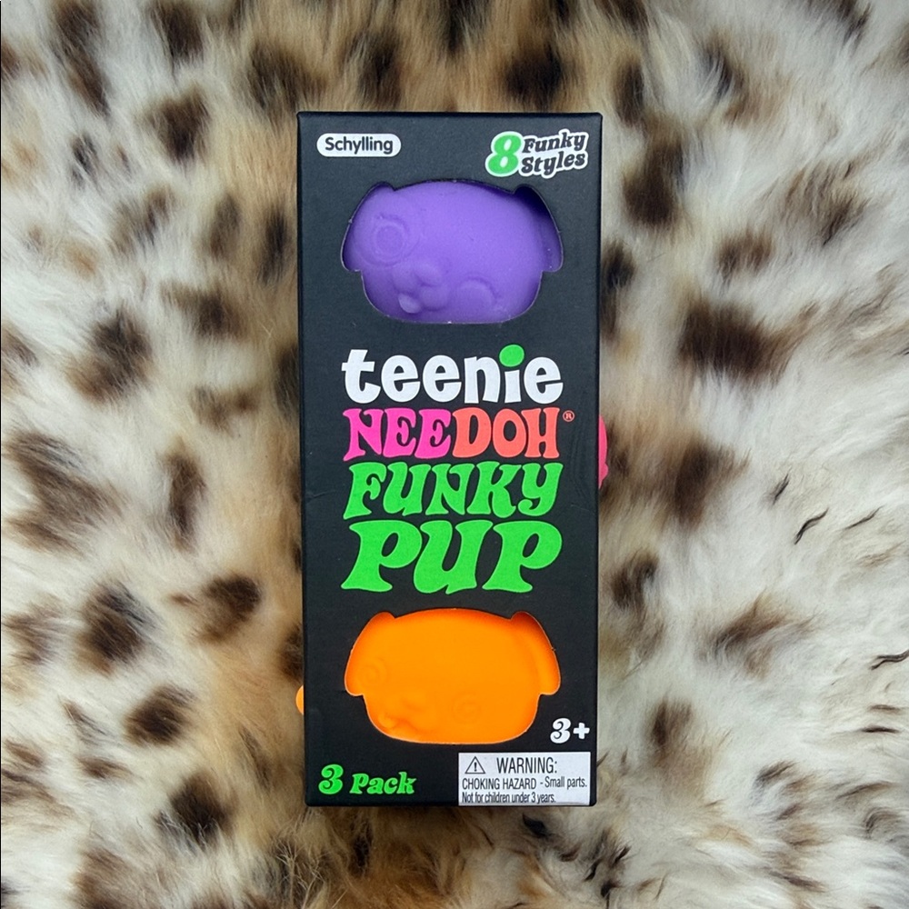Teenie NEEDOH Funky Pup 3-Pack - Purple, Pink, & Orange